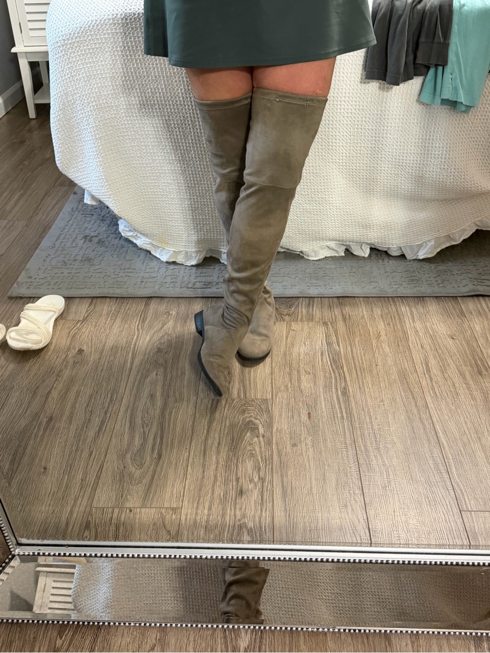 Express gray over the knee boots 8